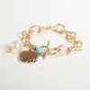 Gold Link Bracelet With Toggle Closure