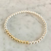 4mm Beaded Bracelet with a Row of Contrasting 4mm Beads