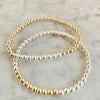 4mm Beaded Bracelet with a Row of Contrasting 4mm Beads