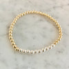 4mm Beaded Bracelet with a Row of Contrasting 4mm Beads