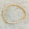 4mm Beaded Bracelet with a Row of Contrasting 4mm Beads