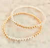 4mm Beaded Bracelet with a Row of Contrasting 4mm Beads