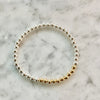 4mm Beaded Bracelet with a Row of Contrasting 4mm Beads