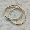 4mm Beaded Bracelet with a Row of Contrasting 4mm Beads