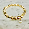 Beaded "CZ Bezel Charm" Bracelet