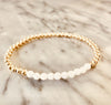 Beaded Bracelets with White Jade Gemstones