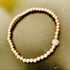 4mm Beaded Bracelet Adorned with a 6mm SS/CZ Pave' Bead