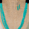 Turquoise Crystal Necklace and Earrings Set