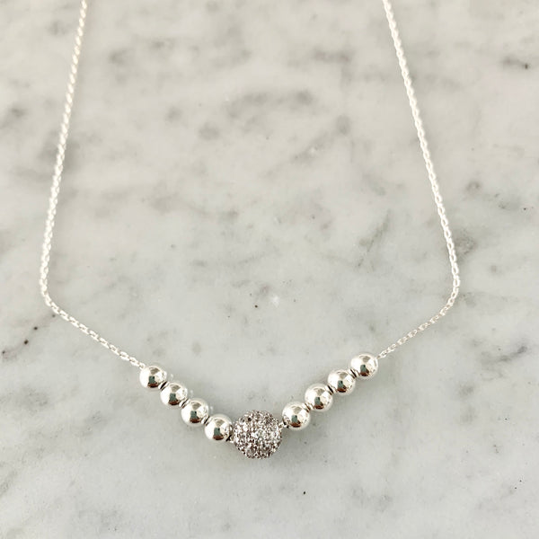 Beaded CZ Pave' Necklace