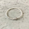 4mm Beaded Bracelet Adorned with a 6mm SS/CZ Pave' Bead