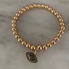 Beaded "Black Diamond" Eye Charm Bracelet