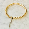 Beaded Bracelet with Lightning Bolt "Black Diamond" Charm