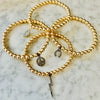 Beaded Bracelet with Lightning Bolt "Black Diamond" Charm