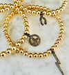 Beaded Bracelet with Lightning Bolt "Black Diamond" Charm