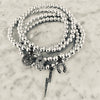 "Black Diamond" Horse Shoe Charm Beaded Bracelet
