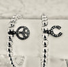 "Black Diamond" Horse Shoe Charm Beaded Bracelet