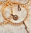 Beaded Bracelet with Lightning Bolt "Black Diamond" Charm