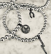 Beaded Bracelet with Lightning Bolt "Black Diamond" Charm