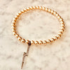 Beaded Bracelet with Lightning Bolt "Black Diamond" Charm