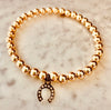 "Black Diamond" Horse Shoe Charm Beaded Bracelet