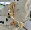 4mm Bead Stretch Bracelet with Matching Cubic Zirconia Round Eye Charm