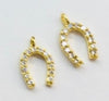 14k Yellow Gold Filled Beaded Bracelet w/ CZ Horse Shoe Charm