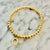 14k Yellow Gold Filled Beaded Bracelet w/ CZ Horse Shoe Charm