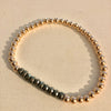 4mm Beaded Bracelet with Row of Pyrite Beads