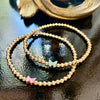 4mm Bead Stretch Bracelet with Enamel Butterfly Bead