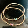 4mm Bead Stretch Bracelet with Enamel Butterfly Bead