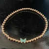4mm Bead Stretch Bracelet with Enamel Butterfly Bead