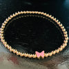 4mm Bead Stretch Bracelet with Enamel Butterfly Bead