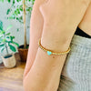 4mm Bead Stretch Bracelet with Enamel Heart Bead