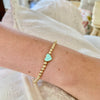 4mm Bead Stretch Bracelet with Enamel Heart Bead