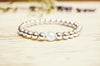 .925 Sterling Silver Stackable Beaded Bracelet Adorned with One Fresh Water Pearl