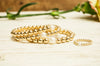 14kt Yellow Gold Filled Stackable Beaded Bracelet Adorned with One Fresh Water Pearl