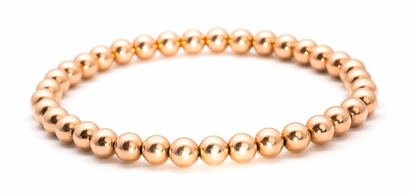 14 Kt Rose Gold Filled Beaded Stretch Bracelet Kelly and Rose