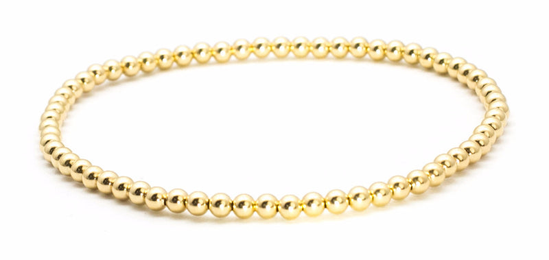 14k Yellow Gold Bead Stretch Bracelets – Jewelry design studio US,LLC