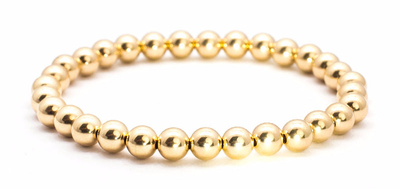 14 Kt Yellow Gold Filled Beaded Stretch Bracelet Kelly and Rose