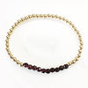 4mm Beaded Bracelet with a Row of Garnet Gemstones