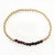 4mm Beaded Bracelet with a Row of Garnet Gemstones