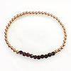 4mm Beaded Bracelet with a Row of Garnet Gemstones