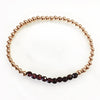 4mm Beaded Bracelet with a Row of Garnet Gemstones