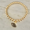 Beaded "Black Diamond" Eye Charm Bracelet