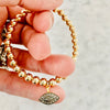 Beaded "Black Diamond" Eye Charm Bracelet