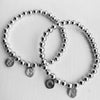 5mm Sterling Silver Beaded Bracelets With Initial Charms