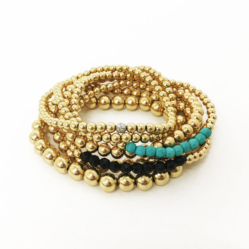 14K Gold Filled Bead Ball Stretch Bracelet by Menagerie