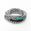 .925 Sterling Silver Beaded Stretch Bracelet